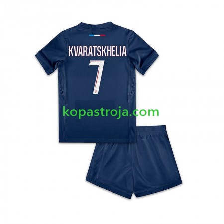 Billiga Fotbollströjor Paris Saint-Germain Khvicha Kvaratskhelia 7 Barn Hemma tröja 2024/25 Kortärmad